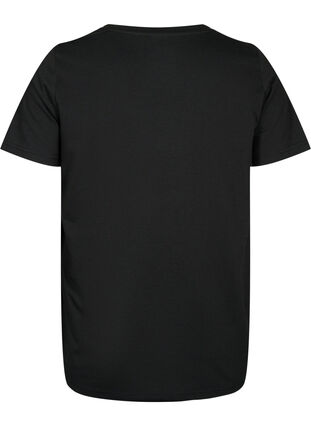T-shirt à manches courtes avec col en V, Black, Packshot image number 1