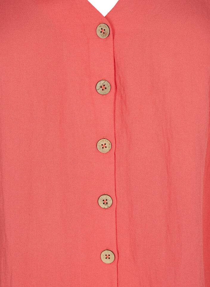 Blouse en viscose avec boutons et col en V, Deep Sea Coral, Packshot image number 2
