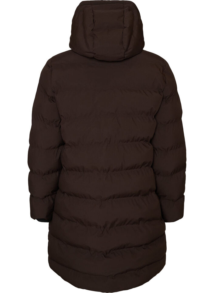 Doudoune avec capuche et poches, Marron, Packshot image number 1