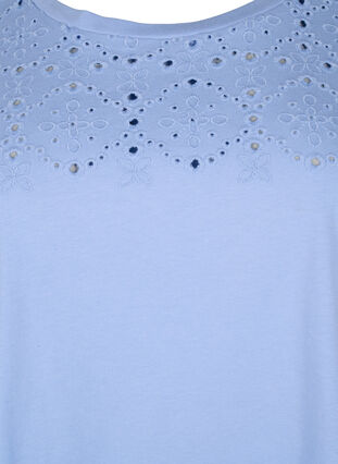 T-shirt en coton biologique avec broderie anglaise, Serenity, Packshot image number 2