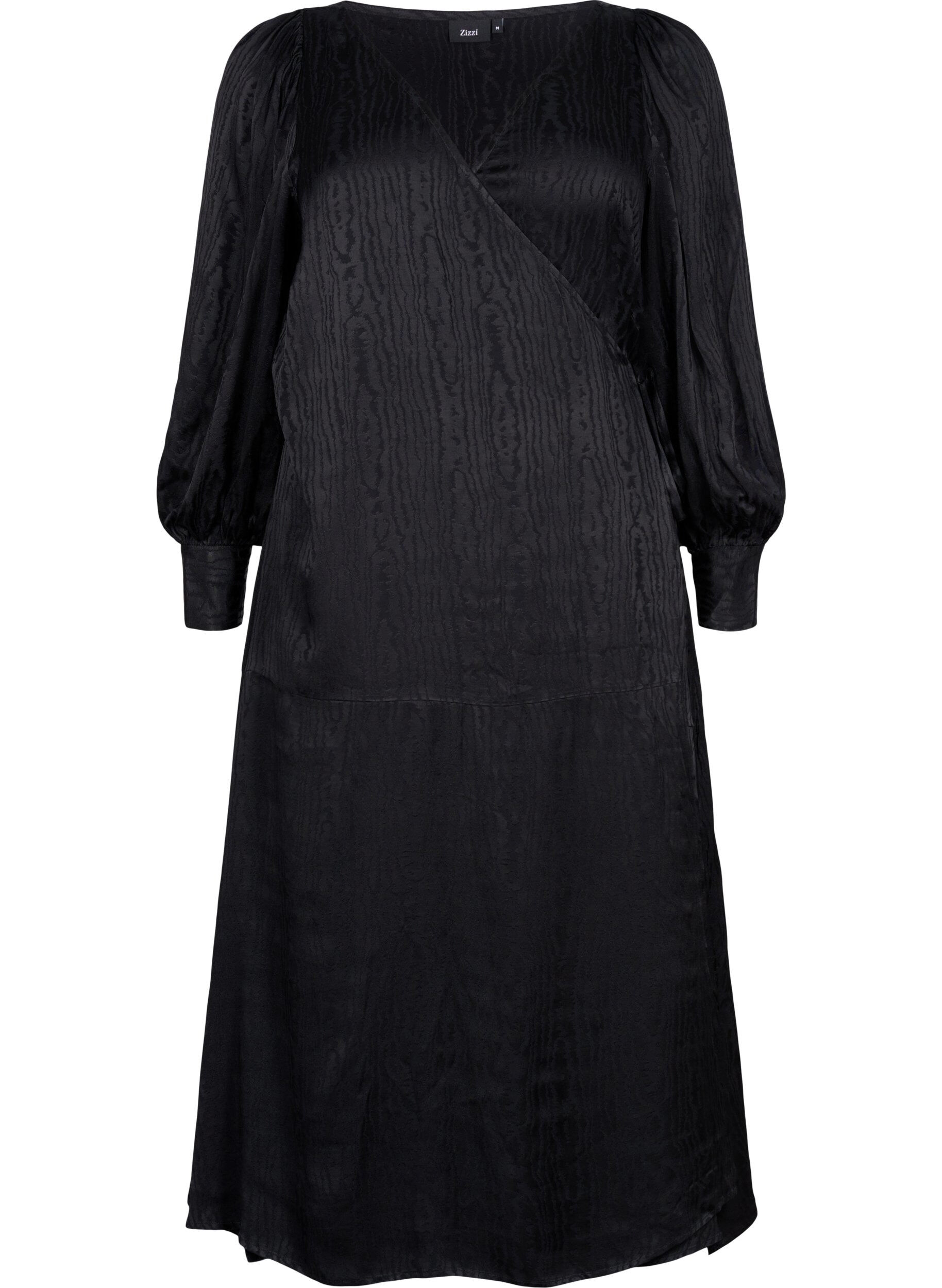 Robe &agrave; manches longues en viscose avec imprim&eacute; ton sur ton
