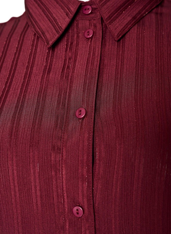 Chemise &agrave; rayures textur&eacute;es et fils paillet&eacute;s, Bordeaux, Packshot image number 2