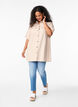 Tunique rayée avec boutons et poches poitrine, Beige, Model image number 1