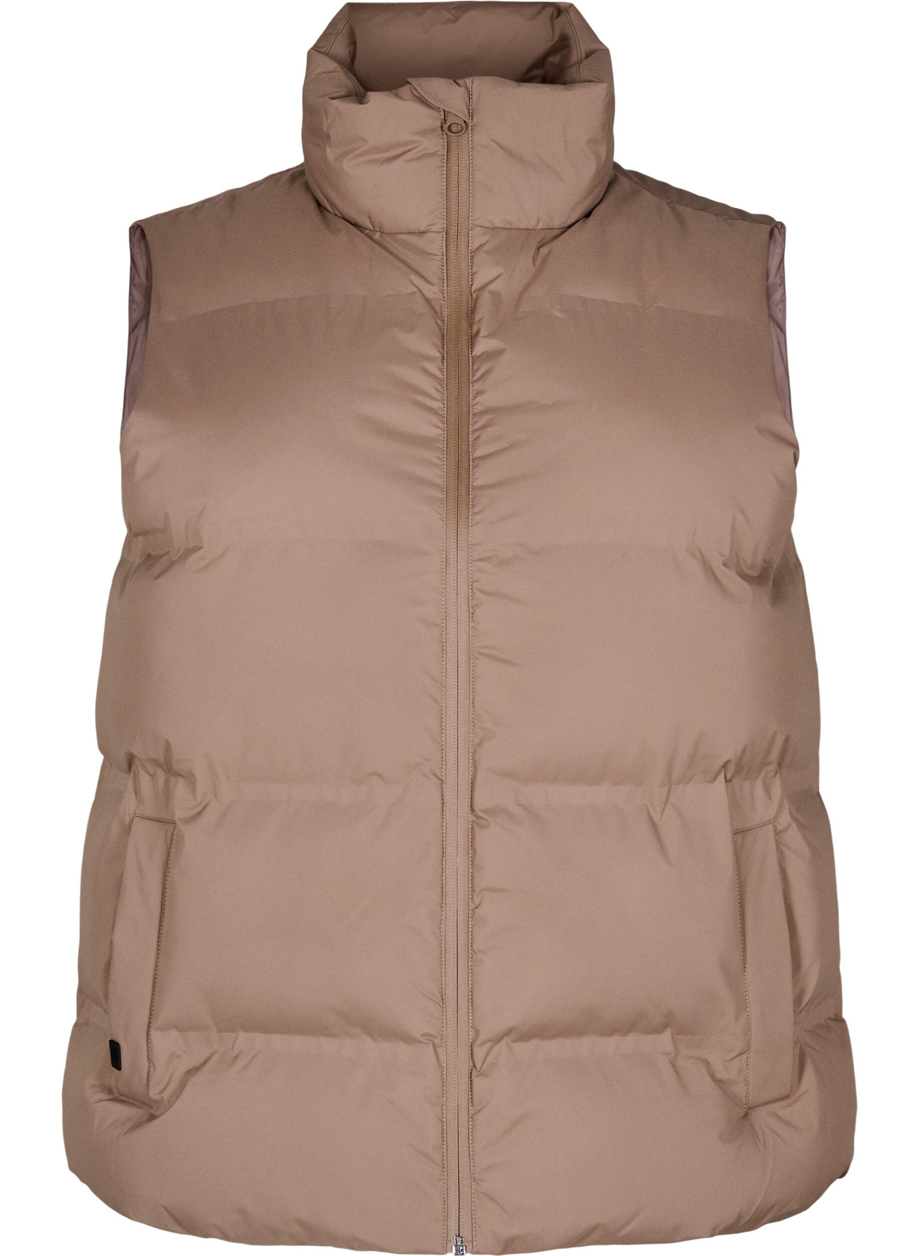 ZizziDoudoune sans manches courte avec col montant, Marron, Packshot image number 0