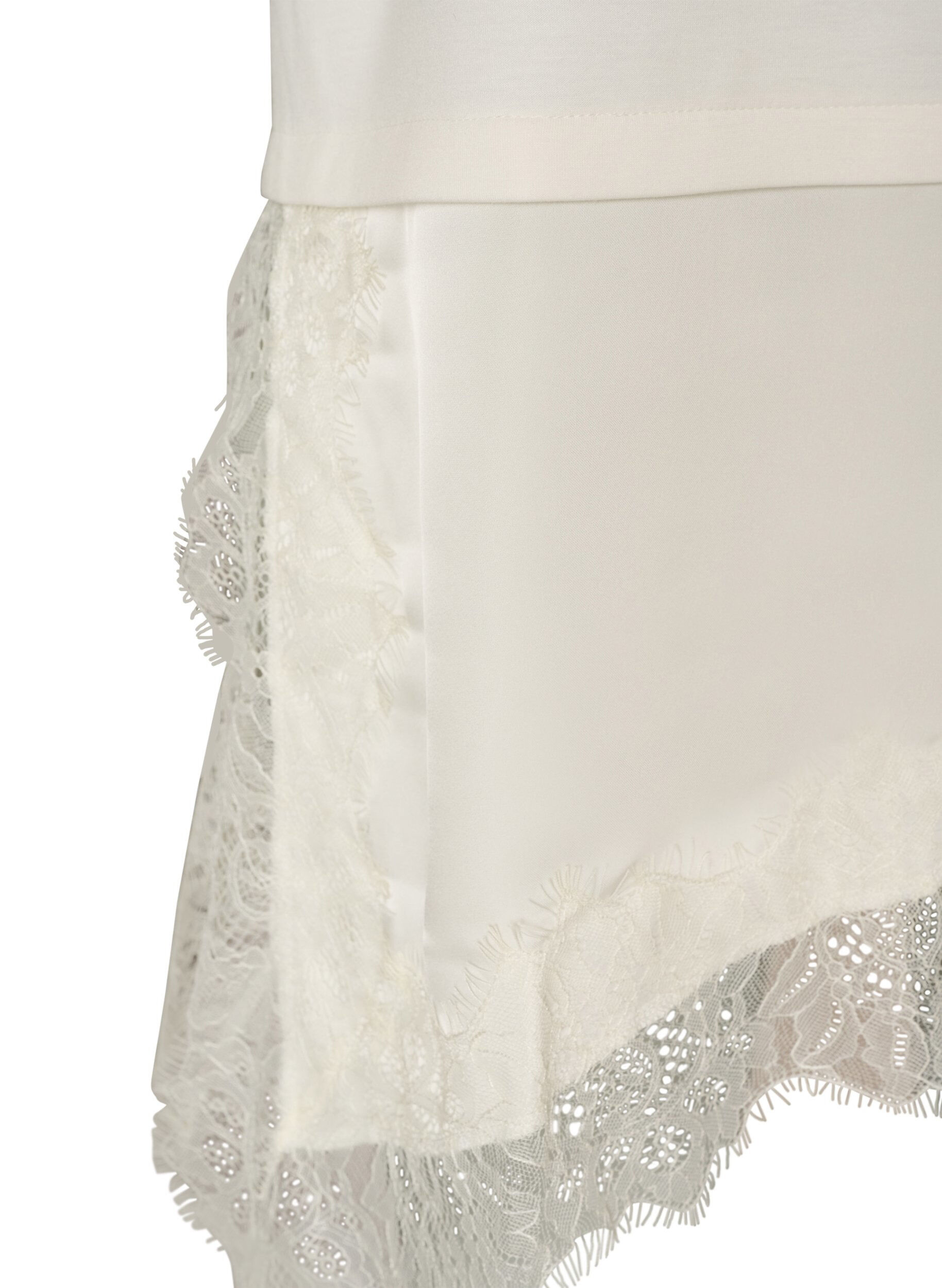 ZizziBlouse en jersey avec effet superpos&eacute; et dentelle, Vanille, Packshot image number 3