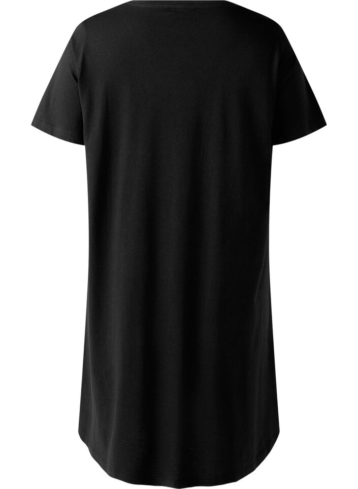 Chemise de nuit en coton biologique et &agrave; col en V, , Packshot image number 1