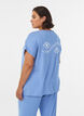 T-shirt de nuit ample en viscose, Bleu, Model image number 2