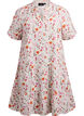 Robe courte en mousseline de coton avec des fleurs, Blanc, Packshot image number 0