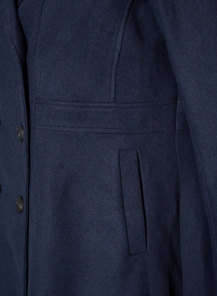 Manteau en laine coupe A avec poches, 1494, Packshot image number 3