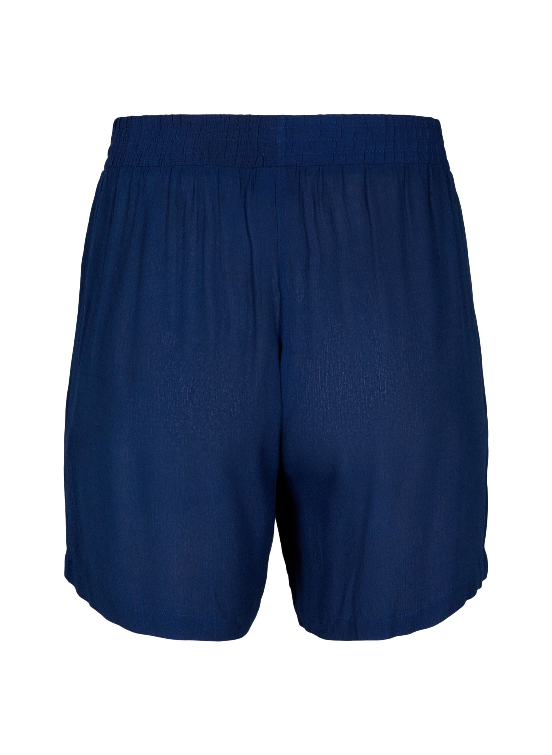 Zizzi Short taille haute en viscose, Medieval Blue, Packshot image number 1