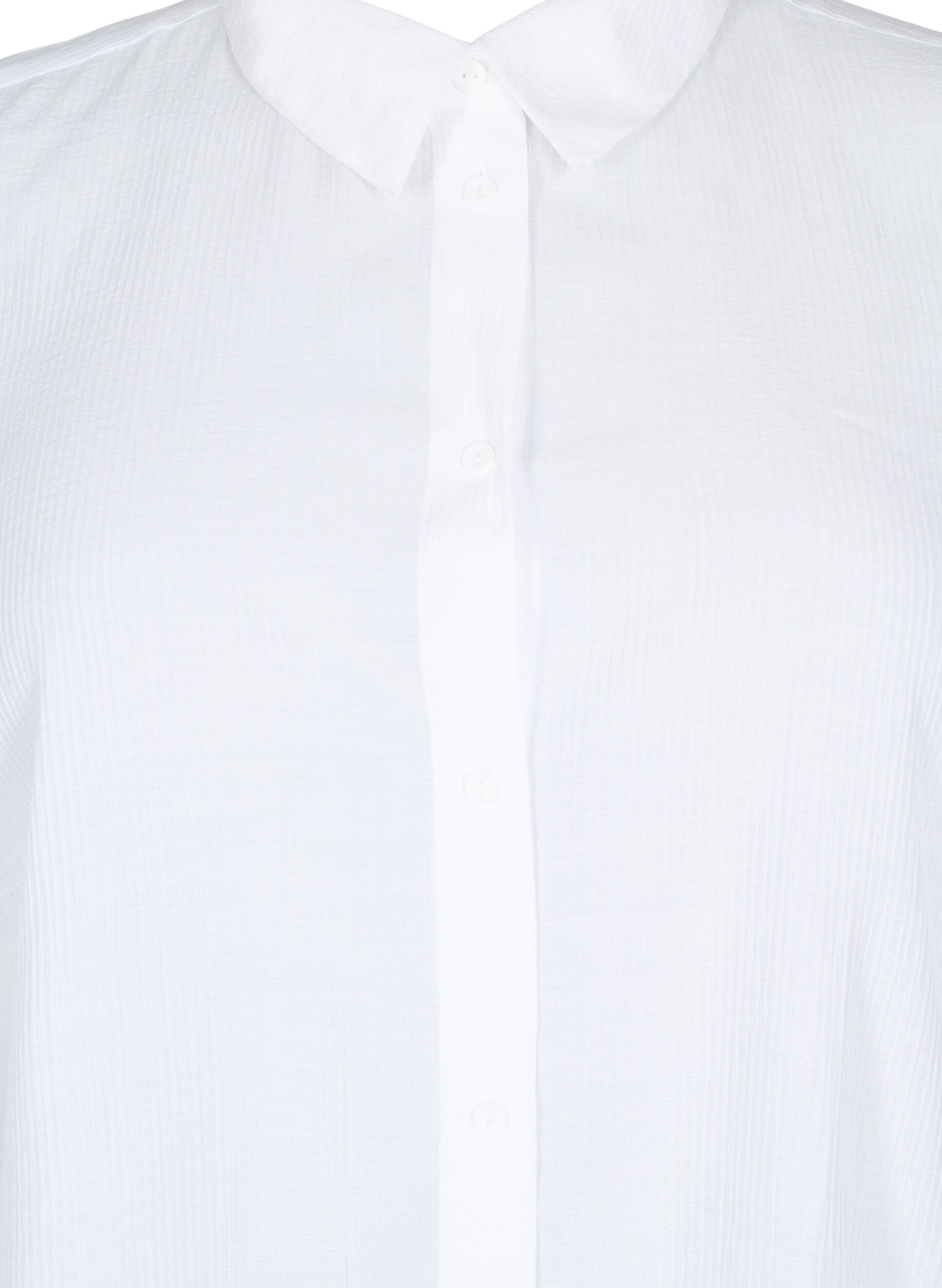 Zizzi Chemise &agrave; texture ray&eacute;e, Blanc, Packshot image number 2