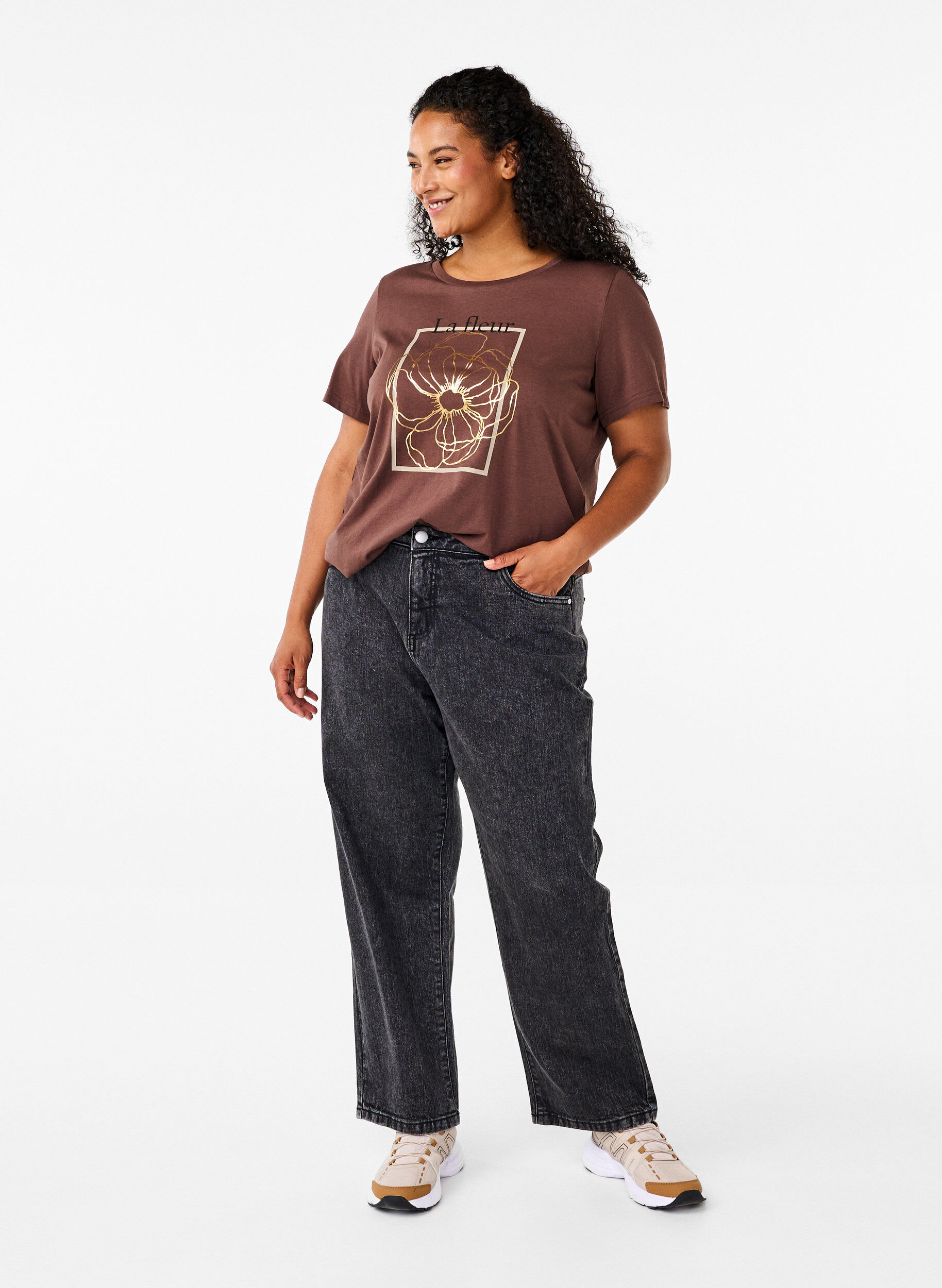 Zizzi T-shirt en coton avec impression, Ch. Martini w.Fl.Box, Model image number 2