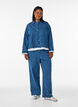 Veste en jean avec un effet us&eacute;, Bleu, Model image number 1