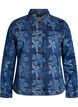Veste en jean avec imprim&eacute; floral, Bleu, Packshot image number 0
