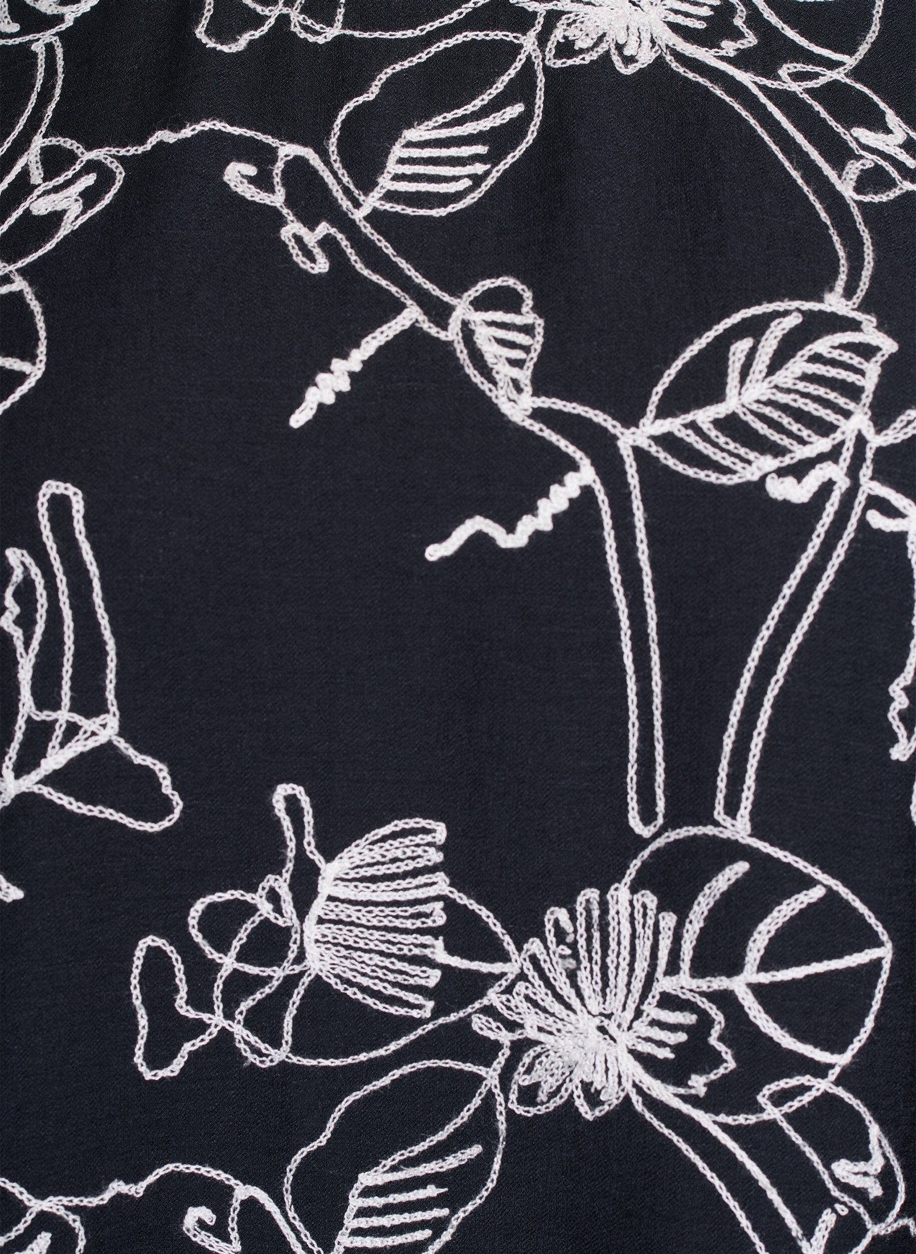 ZizziChemisier &agrave; manches courtes avec motif brod&eacute;, Noir, Packshot image number 2