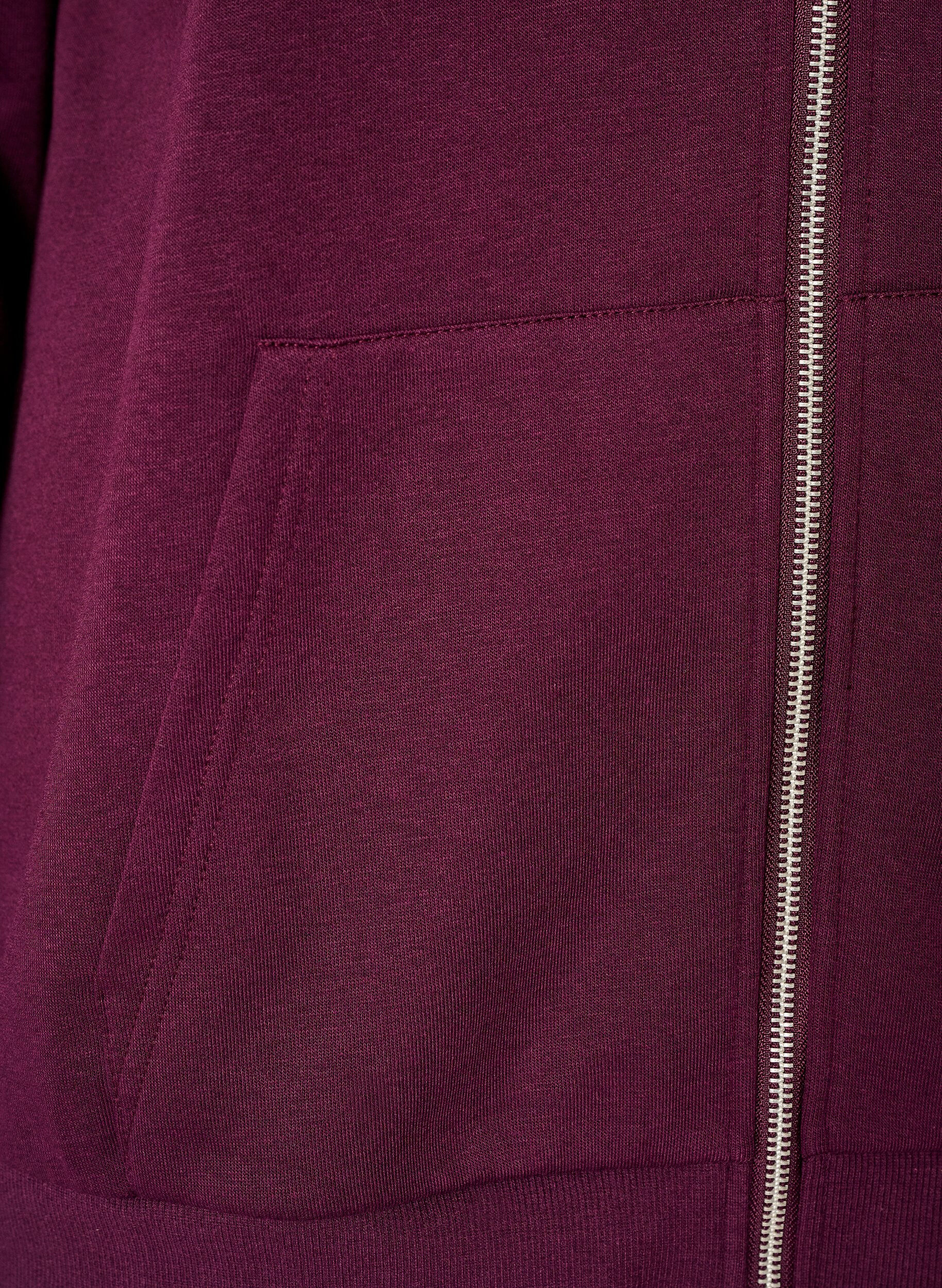 ZizziSweat &agrave; capuche zipp&eacute; avec poches, Violet, Packshot image number 3