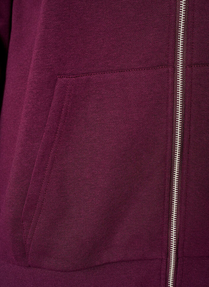 Sweat &agrave; capuche zipp&eacute; avec poches, Violet, Packshot image number 3