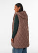 Gilet matelass&eacute; mi-long &agrave; capuche, Marron, Model image number 2