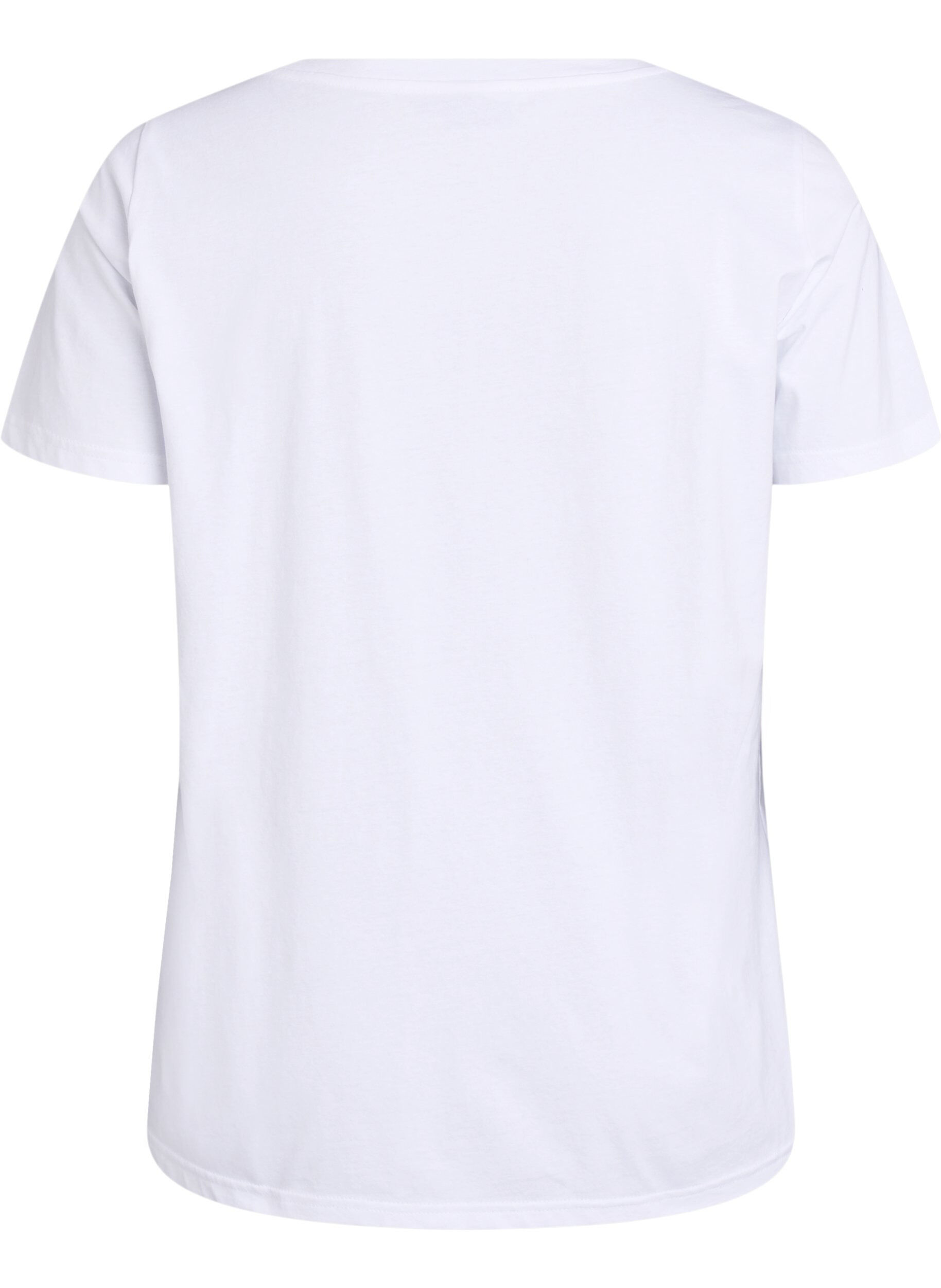 Zizzi T-shirt avec imprim&eacute;, Blanc, Packshot image number 1