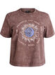 T-shirt en coton avec imprim&eacute; devant, Marron, Packshot image number 0