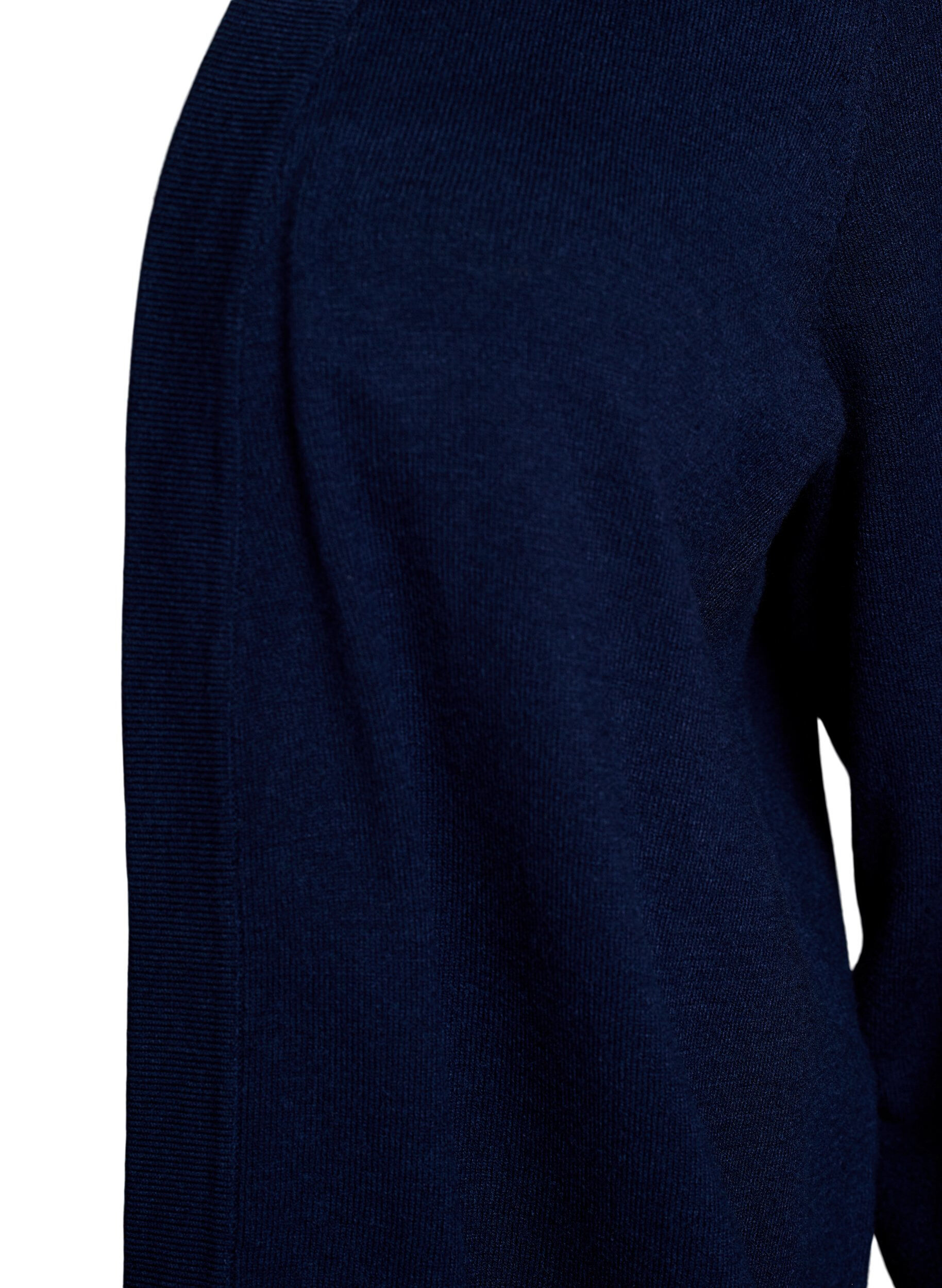 Zizzi Cardigan long en maille ouvert avec poches, Bleu, Packshot image number 2