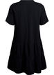 Robe courte &eacute;vas&eacute;e en mousseline de coton, Noir, Packshot image number 1