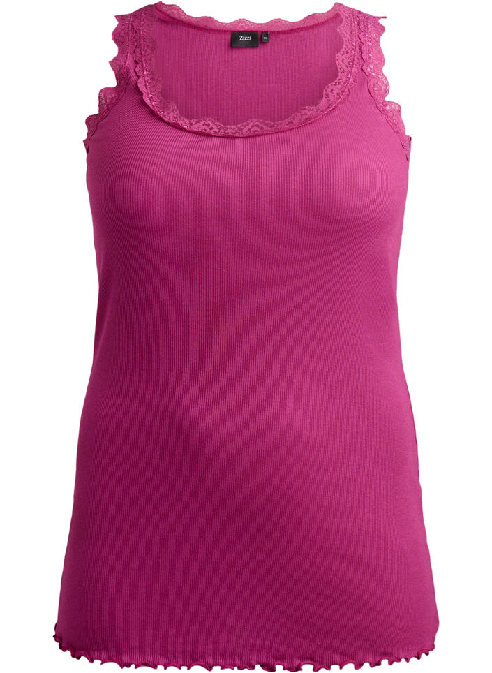 Top avec finitions en dentelle, Bordeaux, Packshot image number 0