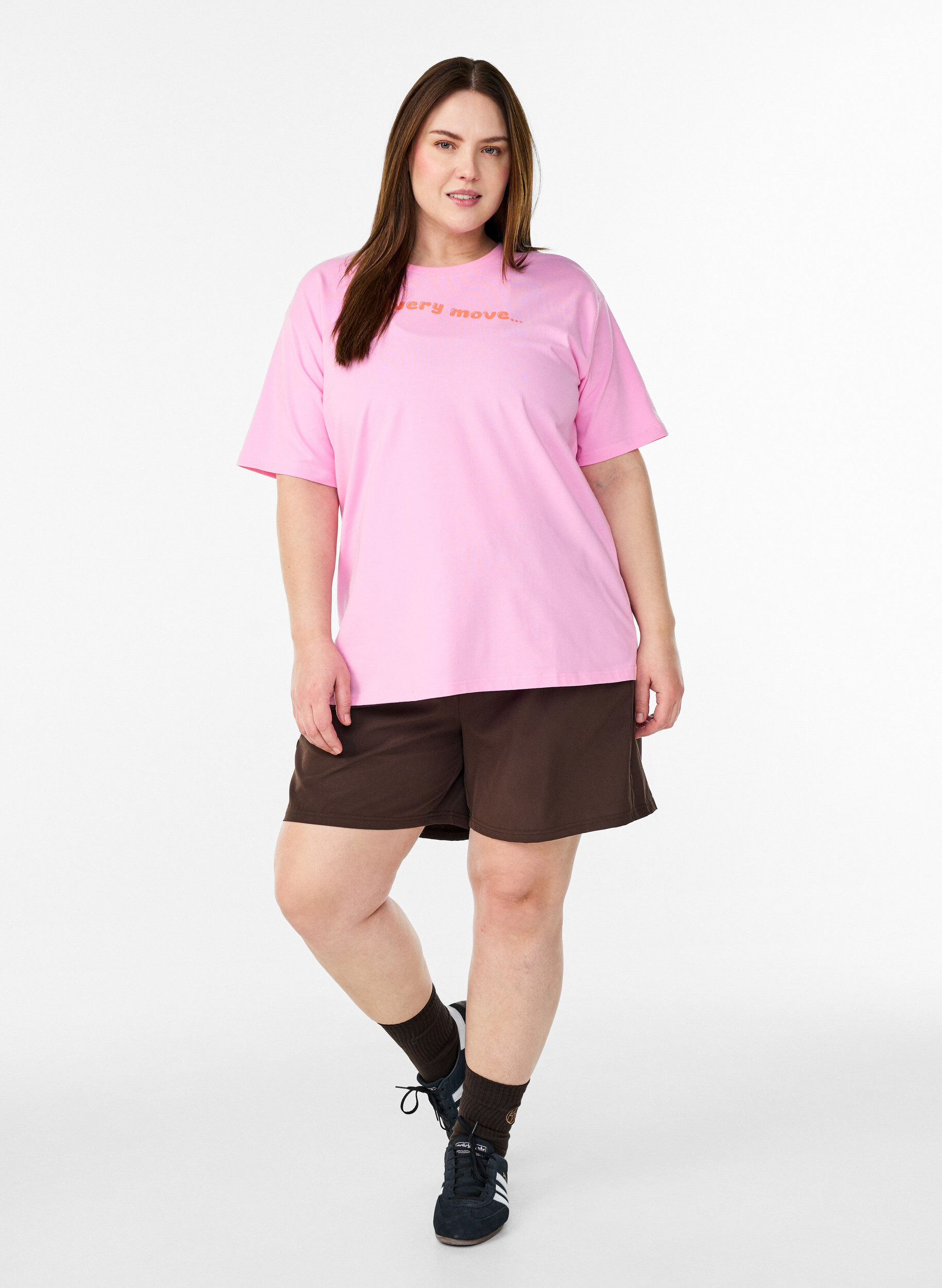 Zizzi T-shirt sportif en coton bio, Rose, Model image number 1