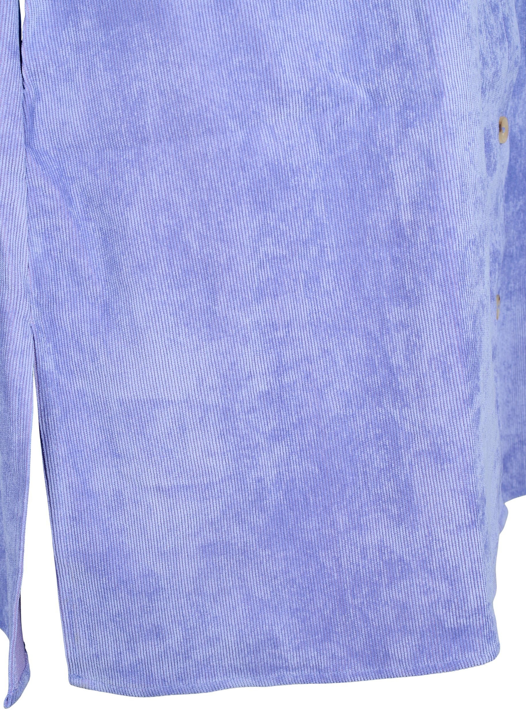 Zizzi Robe en velours c&ocirc;tel&eacute; avec manches 3/4 et boutons., Lavender Violet, Packshot image number 3