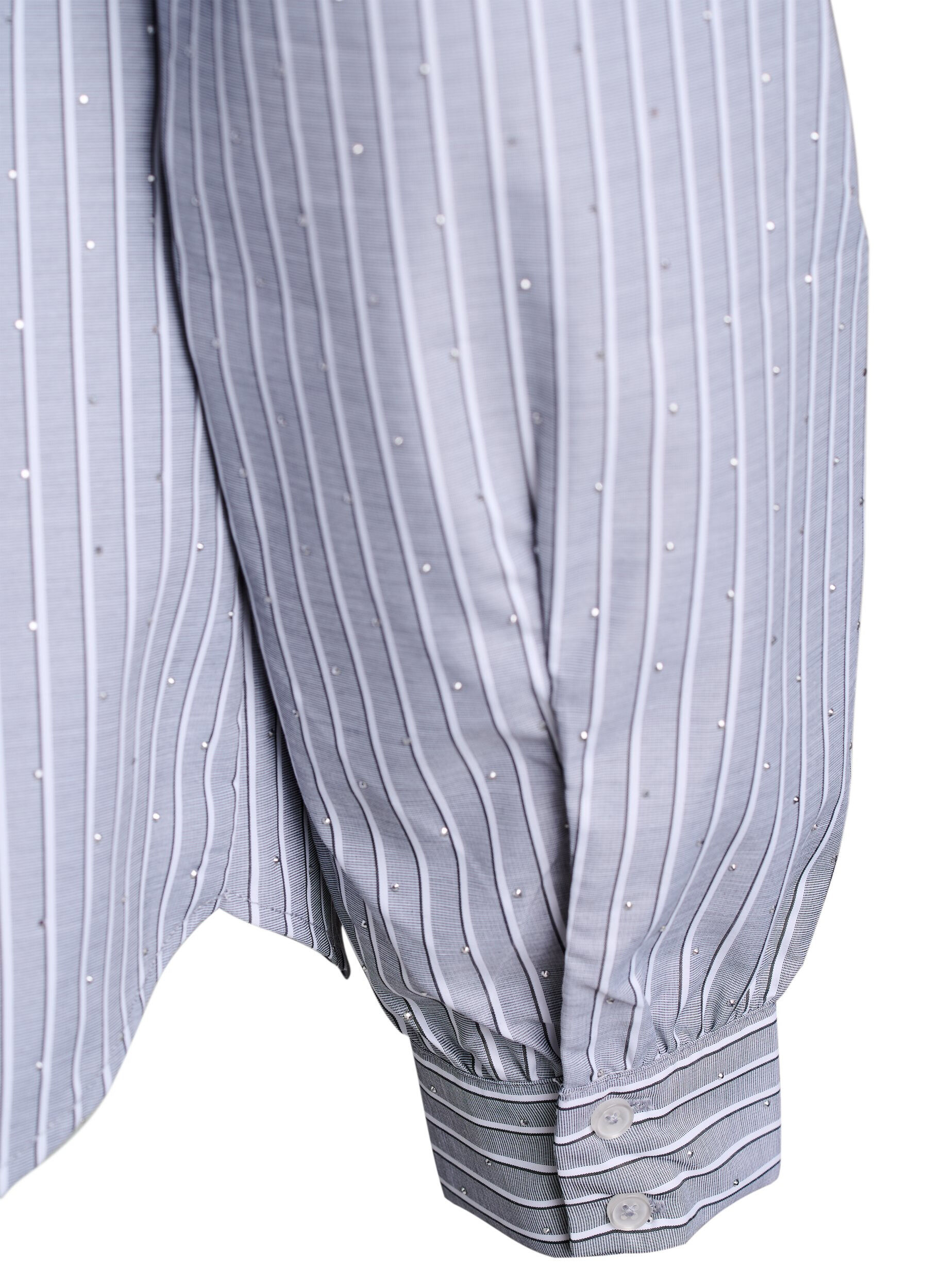 Zizzi Chemise ray&eacute;e avec des clous, Noir, Packshot image number 3