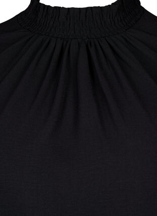 Chemisier blouse de couleur unie à manches longues, Black, Packshot image number 2