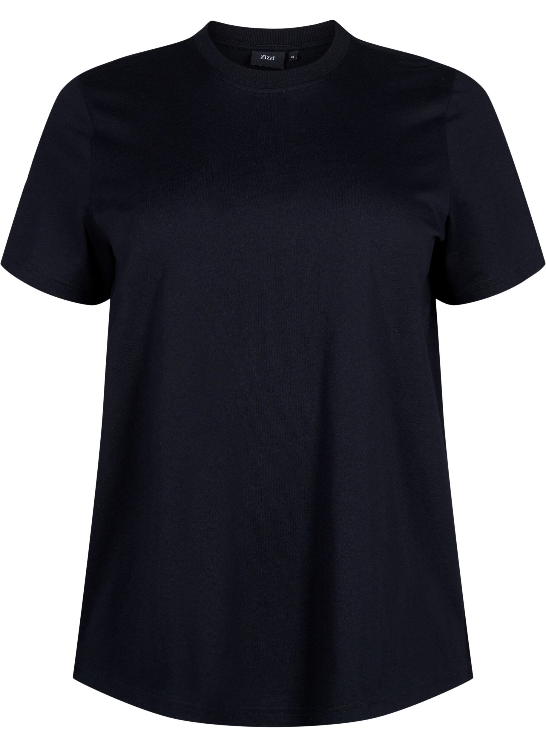 T-shirt basique en coton &agrave; col rond
