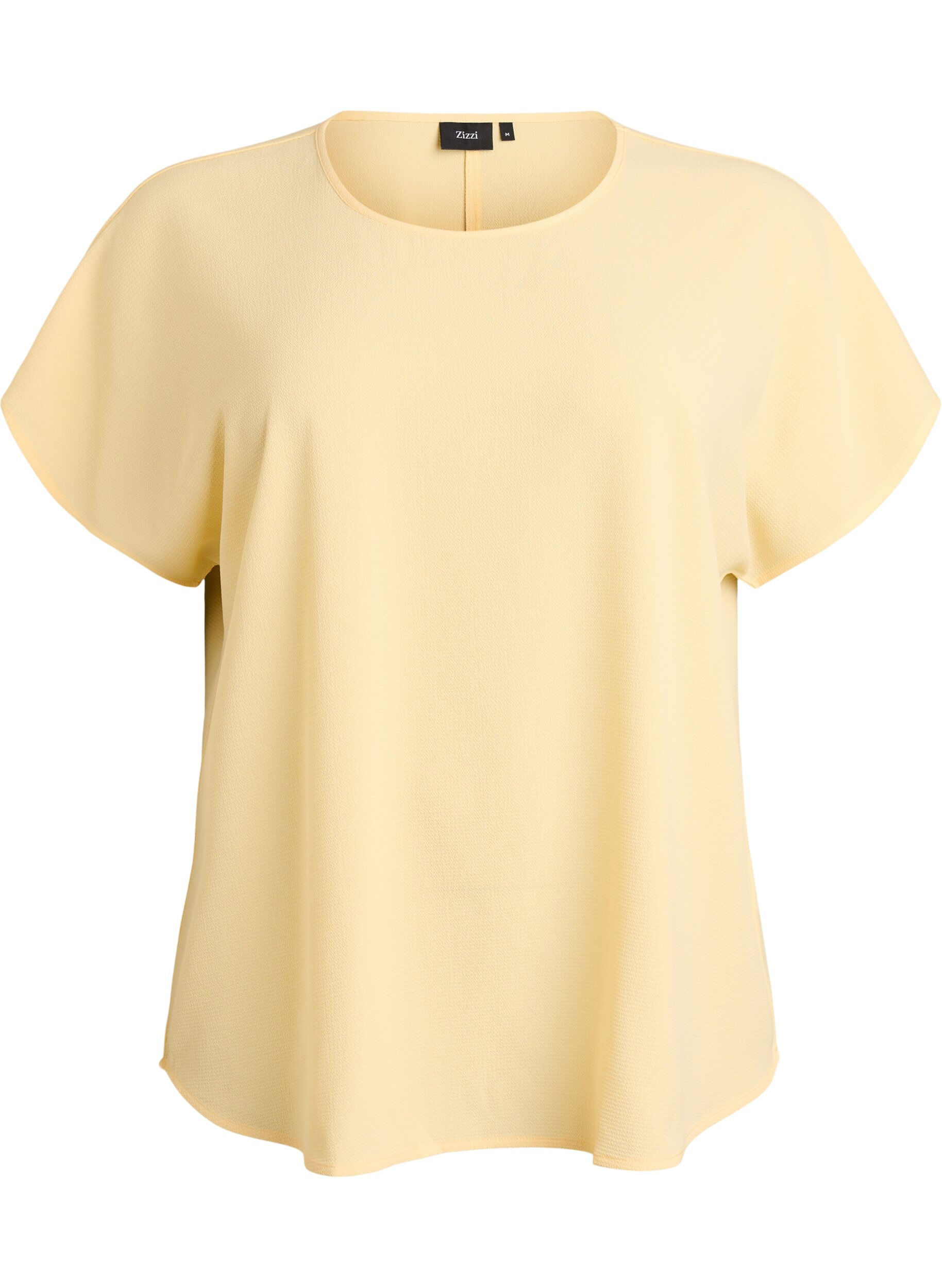 Blouse &agrave; manches courtes et encolure ronde