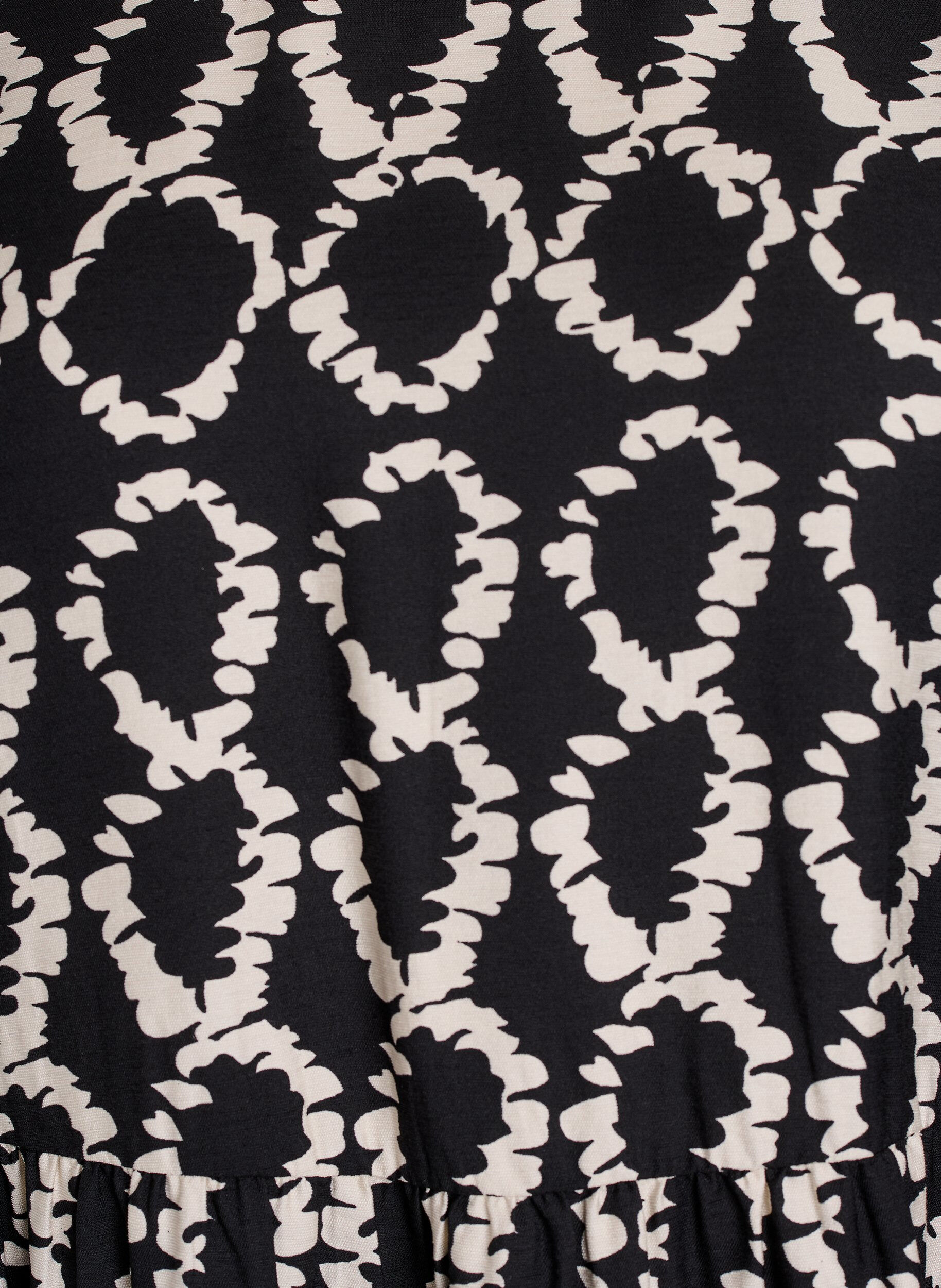 Zizzi Robe &agrave; manches longues avec imprim&eacute; et n&oelig;uds, Noir, Packshot image number 2