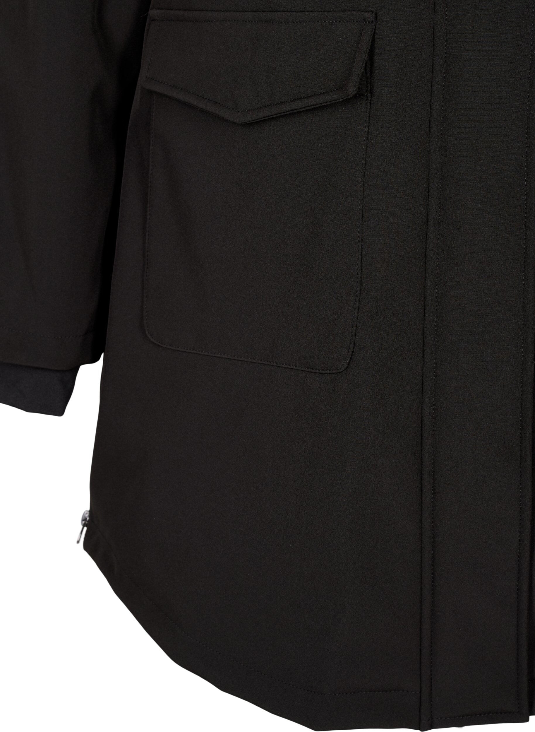 ZizziVeste softshell r&eacute;sistante &agrave; l'eau avec doublure matelass&eacute;e, Noir, Packshot image number 3