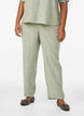 Pantalon ample en lin et viscose, Vert, Model image number 3
