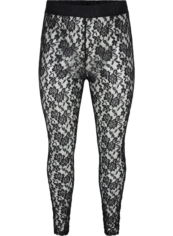 Legging avec dentelle, Black, Packshot image number 0