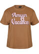 T-shirt en 100% coton avec manches courtes et imprim&eacute;, Marron, Packshot image number 0