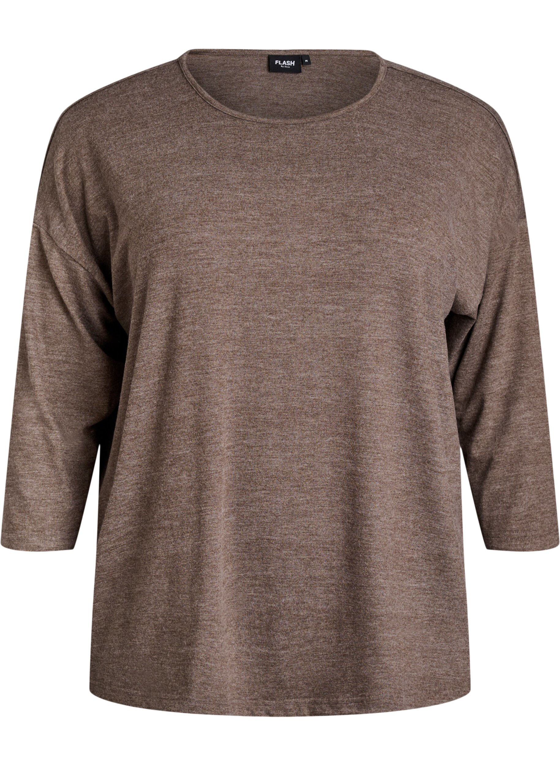 ZizziBlouse en jersey avec manches 3/4, Marron, Packshot image number 0