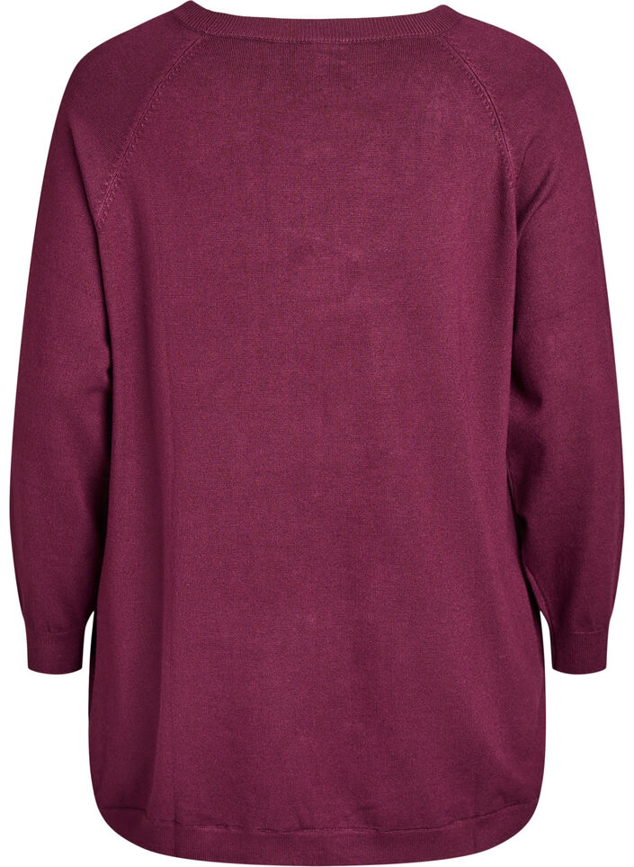 Blouse en maille avec boutons sur le c&ocirc;t&eacute;, Bordeaux, Packshot image number 1