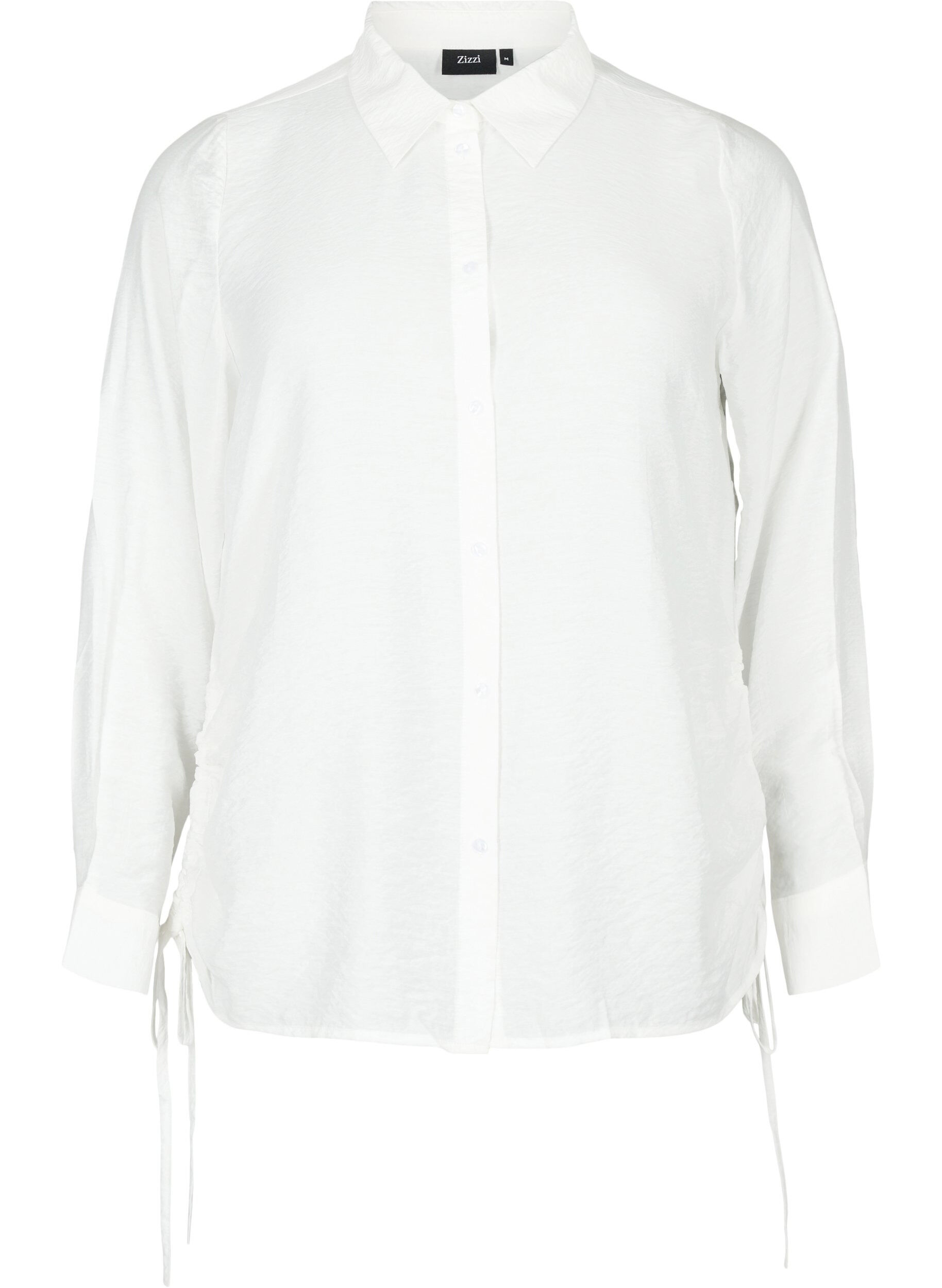 Zizzi Chemise en viscose &agrave; volants, Bright White, Packshot image number 0