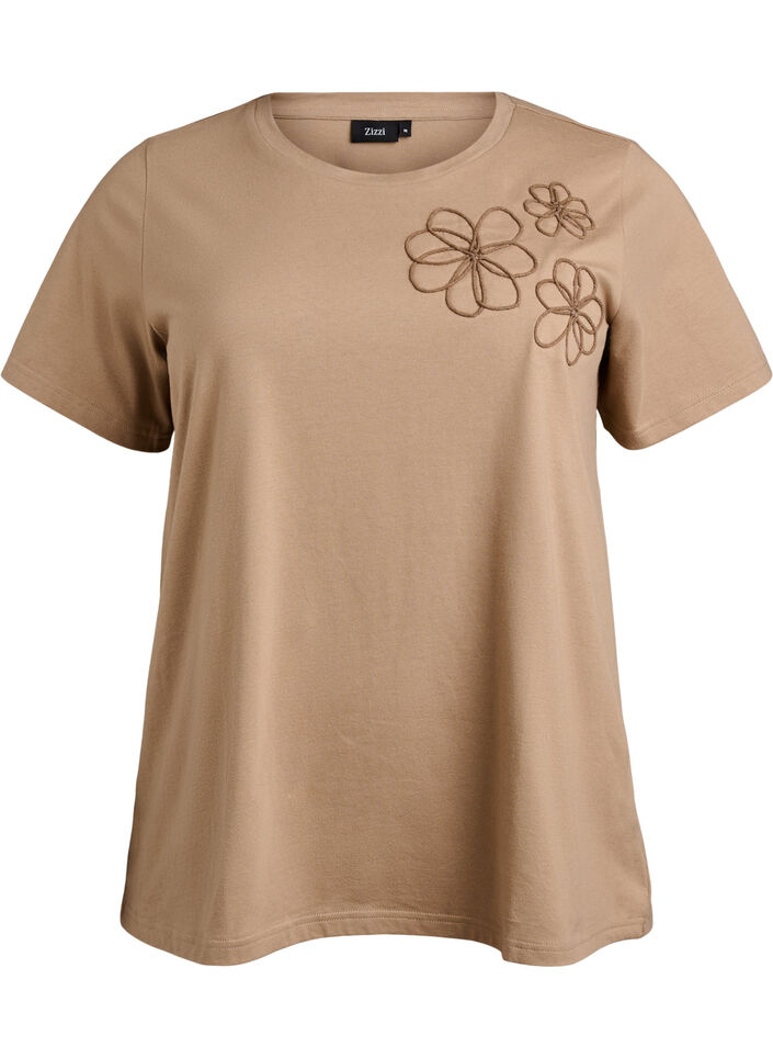 T-shirt avec détails décoratifs, Beige, Packshot image number 0