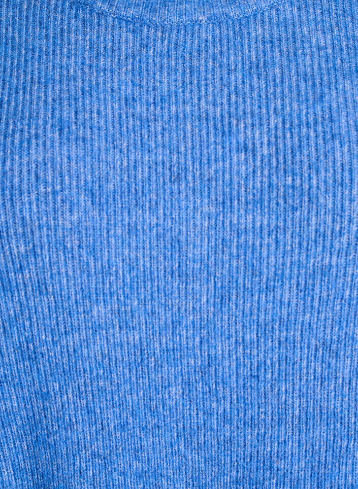 Blouse en maille chin&eacute;e &agrave; col rond, Bleu, Packshot image number 2