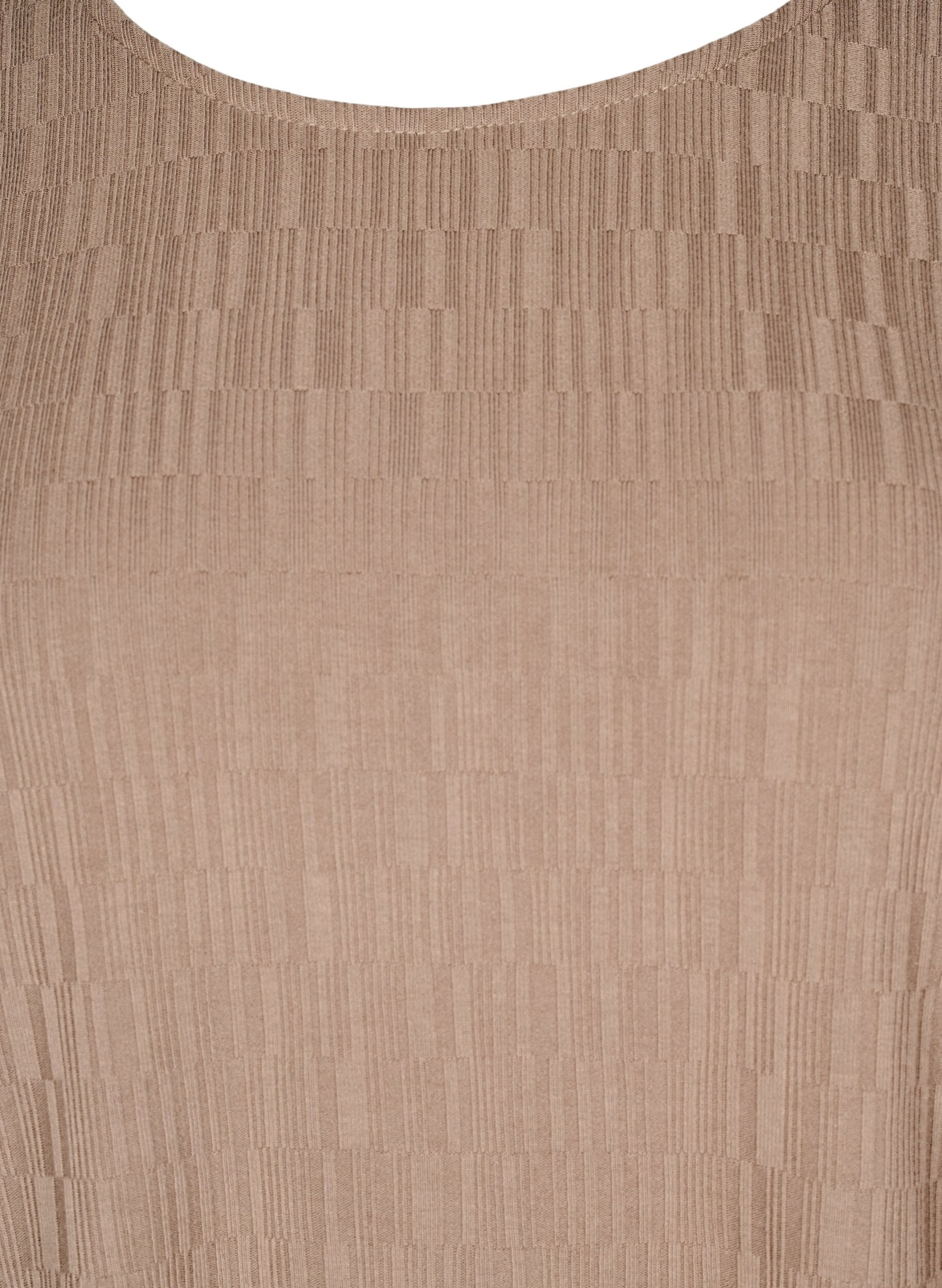 Zizzi Chemisier &agrave; texture et manches 3/4, Marron, Packshot image number 2