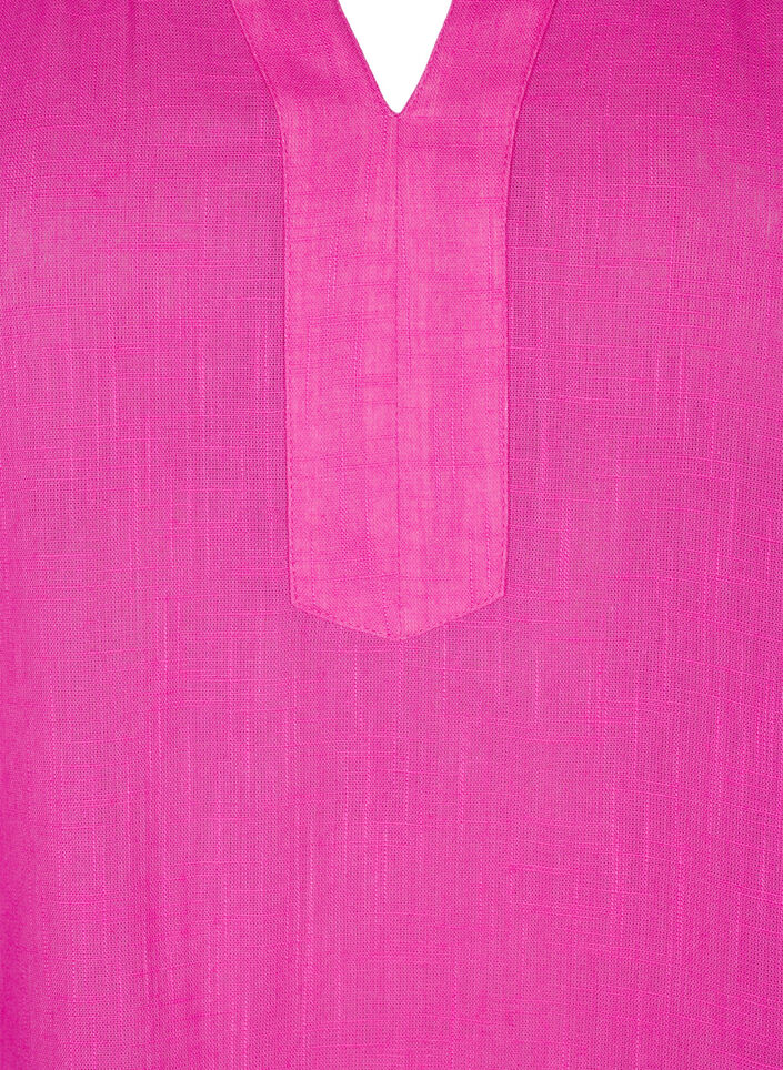 Tunique en coton avec col en V, Rose, Packshot image number 2