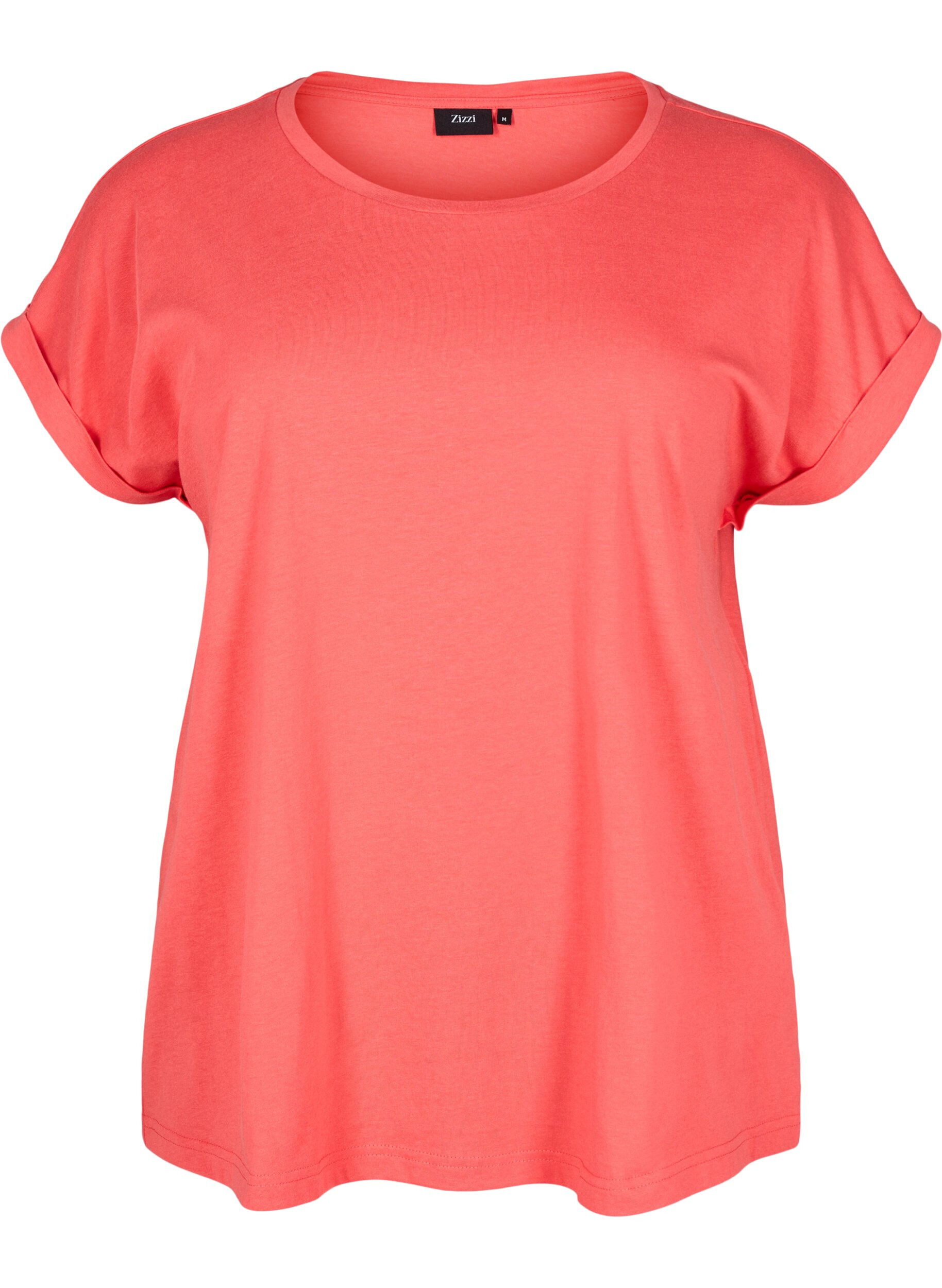 ZizziT-shirt &agrave; manches courtes en m&eacute;lange de coton, Rouge, Packshot image number 0