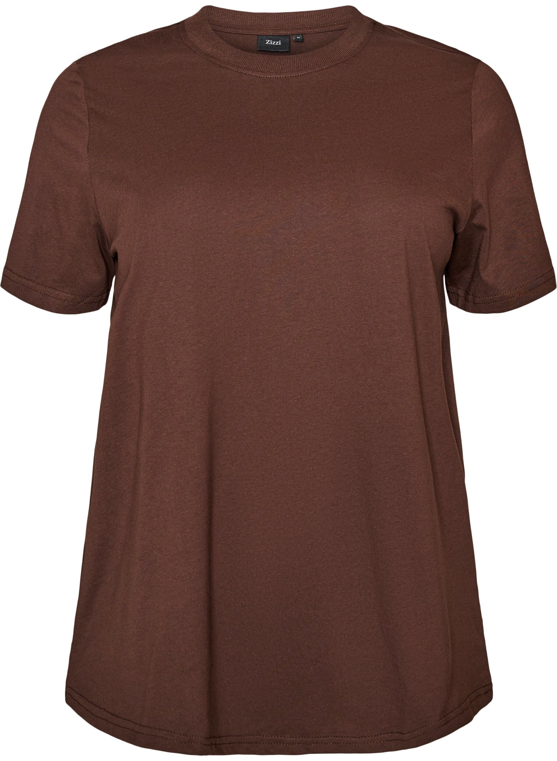 T-shirt basique en coton &agrave; col rond