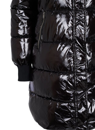 Manteau d'hiver brillant avec fermeture Éclair et à boutons, Black, Packshot image number 3
