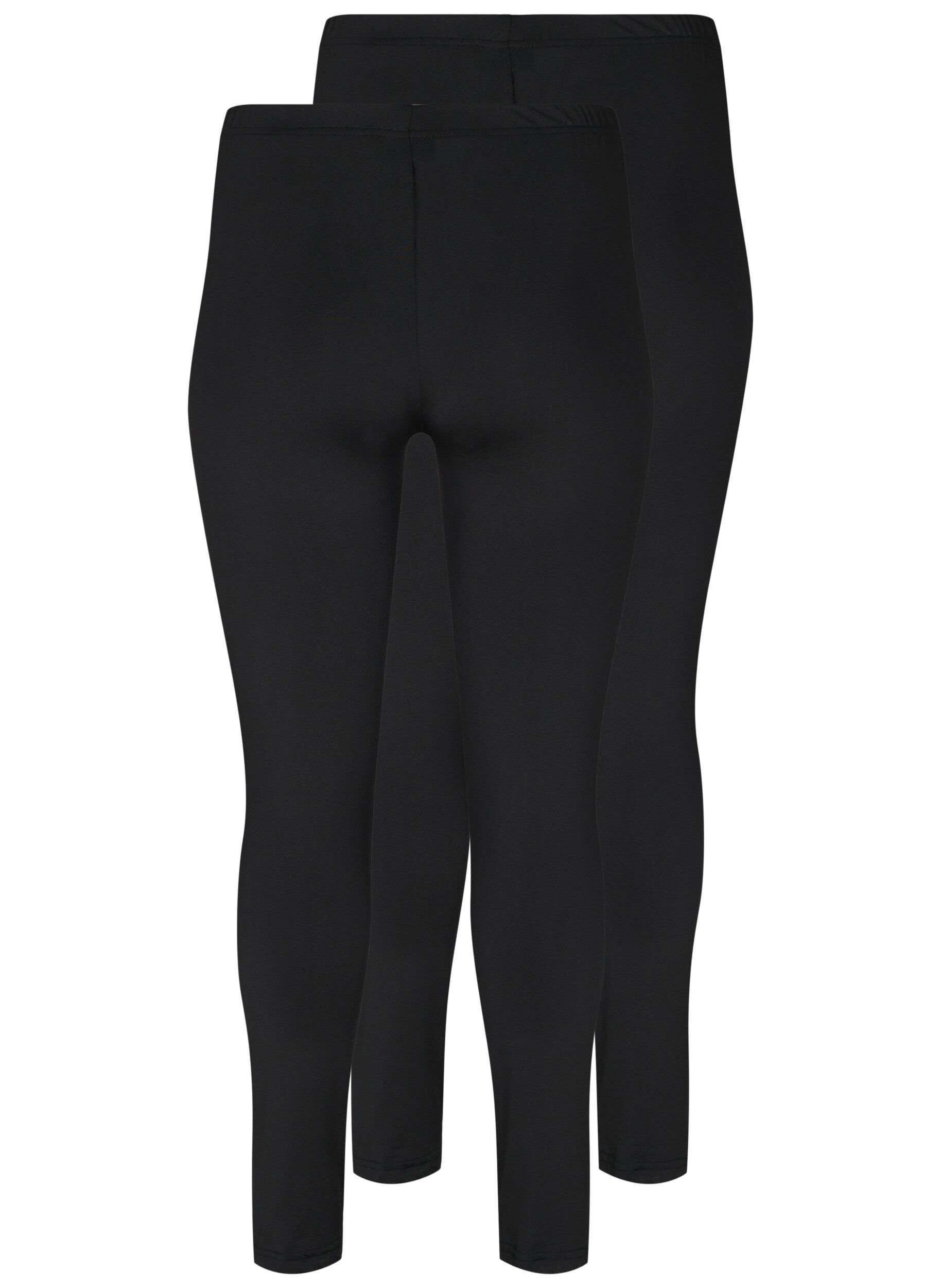 Zizzi Leggings basiques 2-pack, Noir, Packshot image number 1