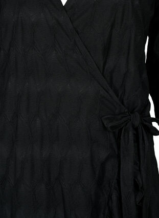 FLASH - Robe enveloppante à manches 3/4, Black, Packshot image number 2